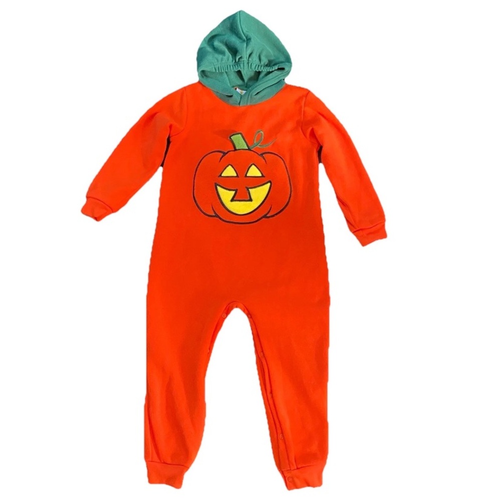 Vtg Sesame Street Jack-O’-Lantern Halloween Costume One Piece Pjs 4T - READ